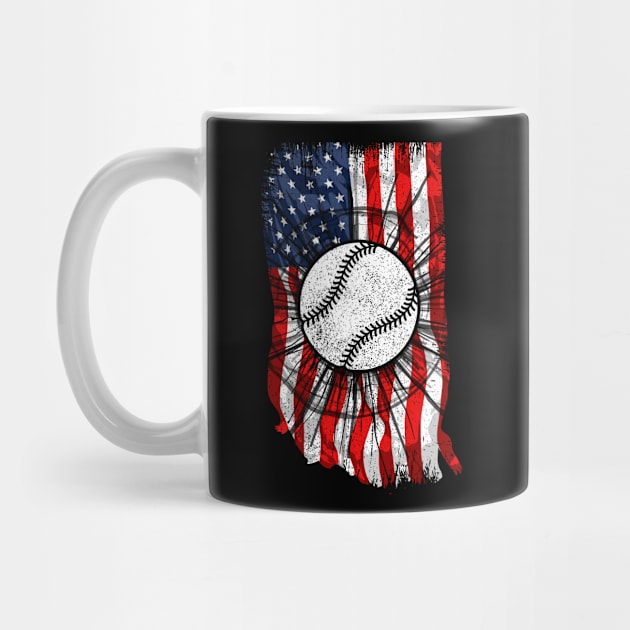 Baseball player American Flag by FabulousDesigns